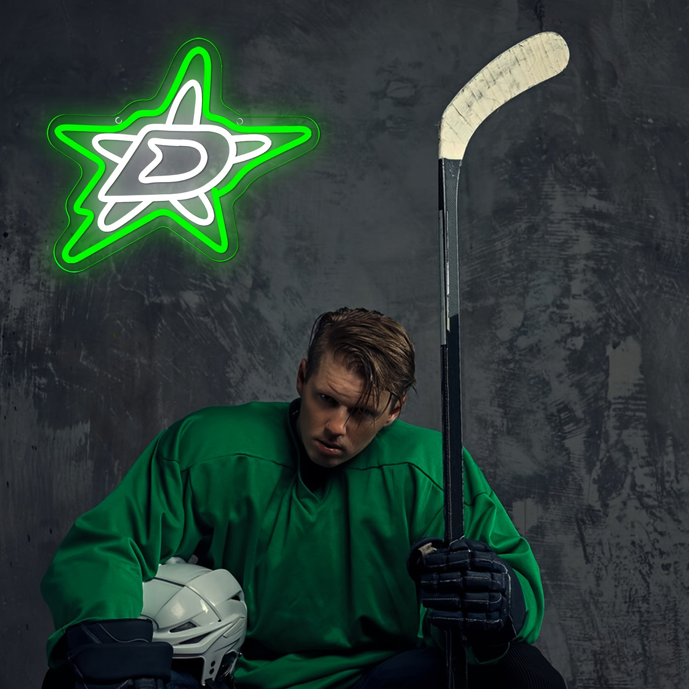 Illumi Dallas Stars Green LED Neon Sign