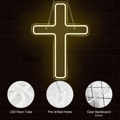 Illumi Gold Cross Neon LED Sign