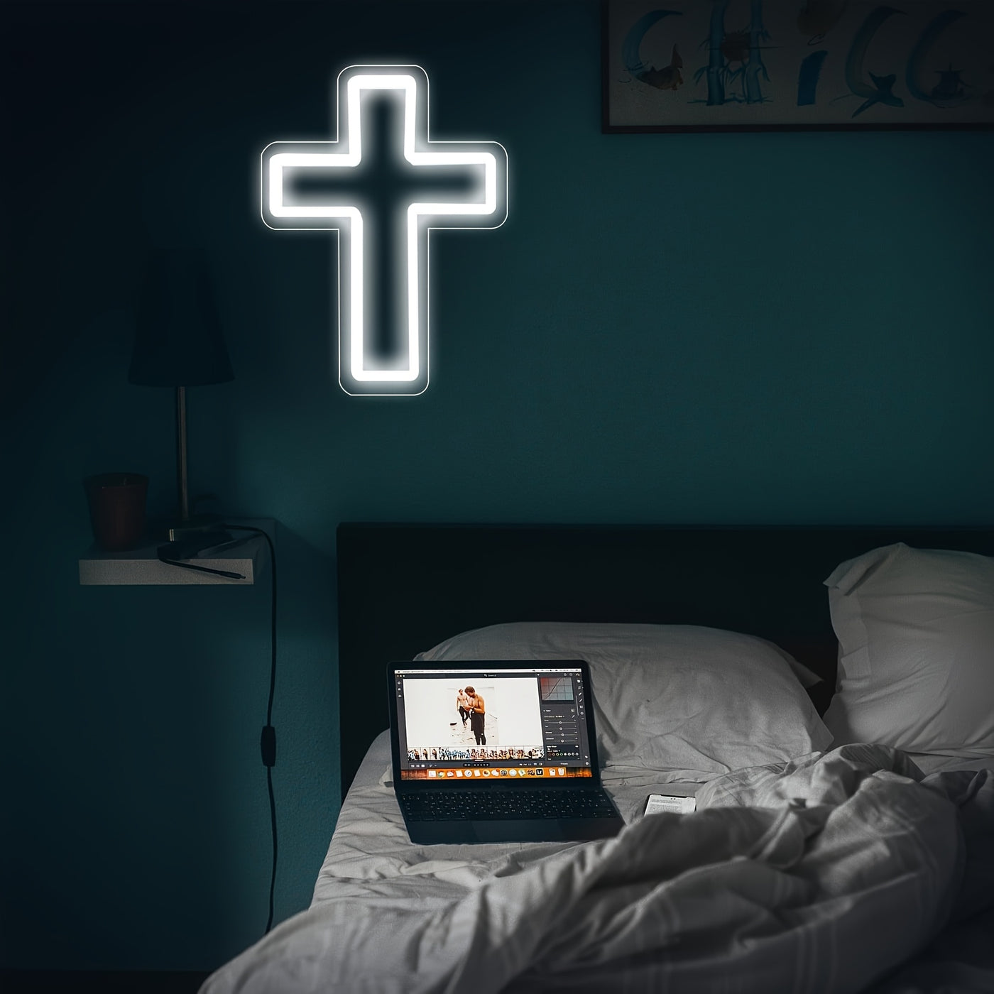 Illumi White Cross Neon LED Sign