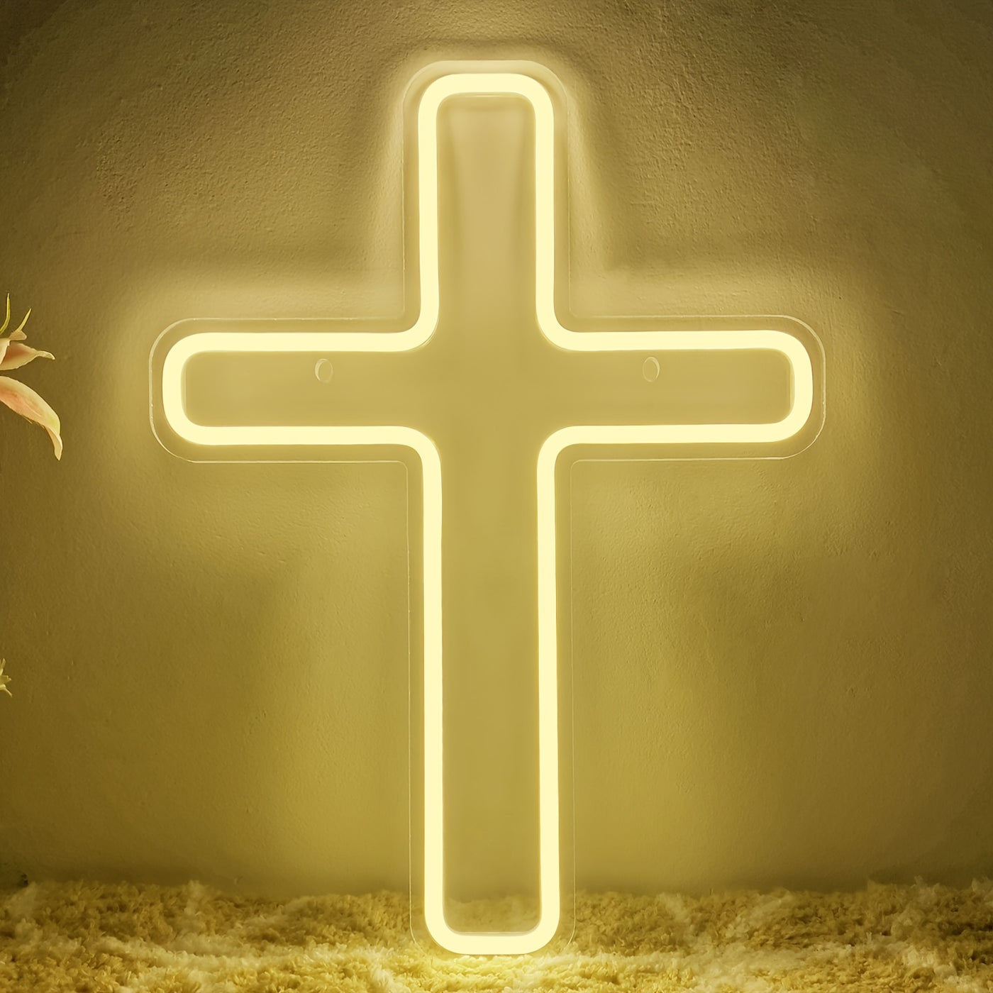 Illumi Gold Cross Neon LED Sign