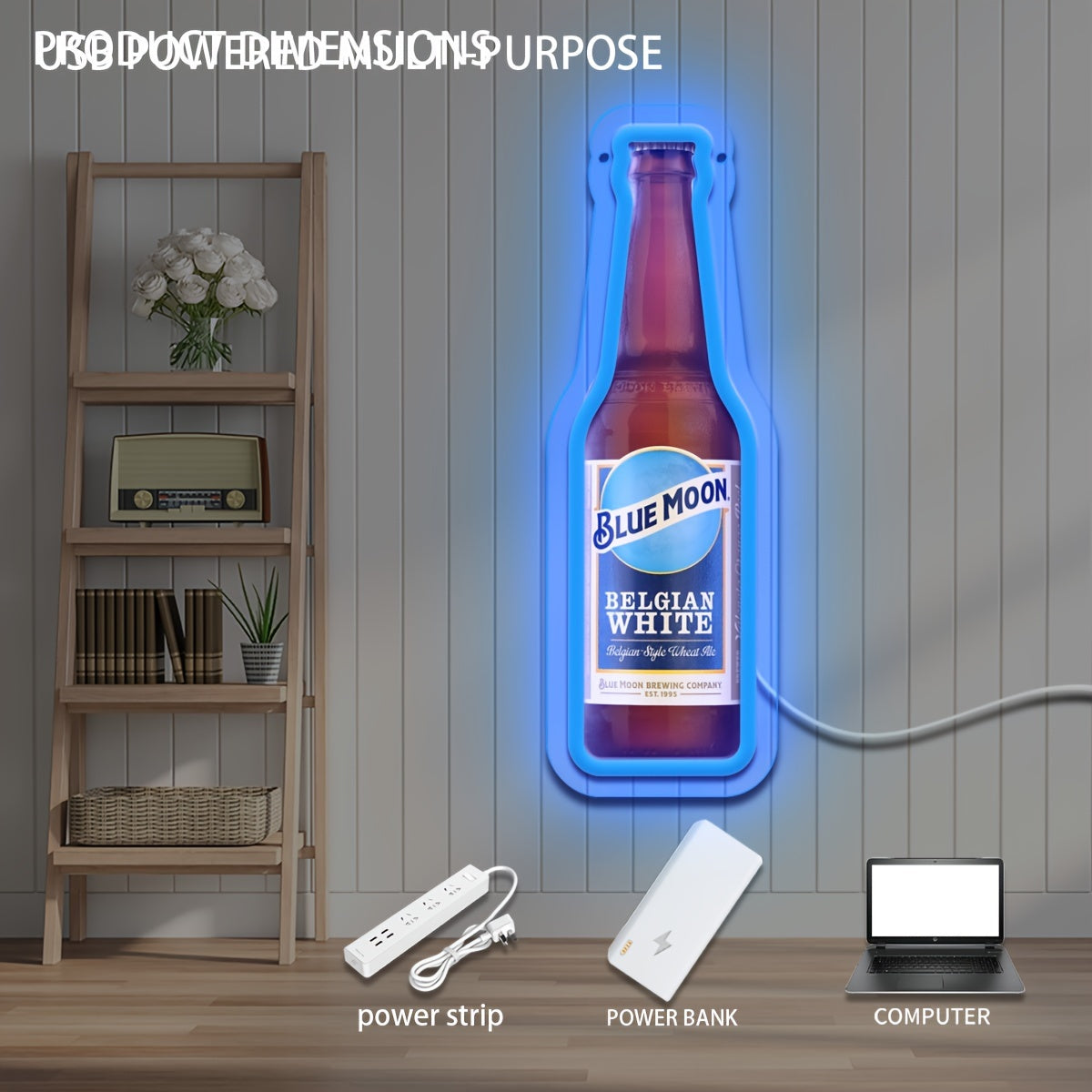 Illumi Blue Moon Bottle Neon LED Sign