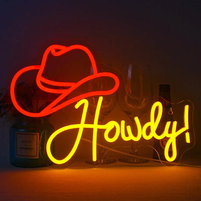 Illumi Cowboy Howdy Neon LED Sign