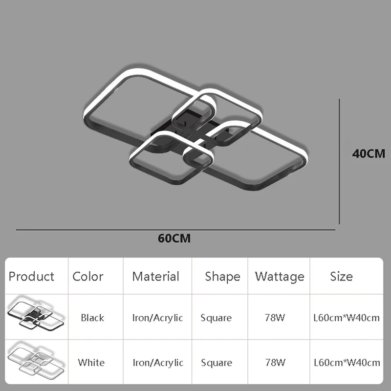 Illumi Modern 4-Ring LED Ceiling Light