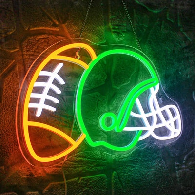 Illumi Football & Green Helmet Neon LED Sign