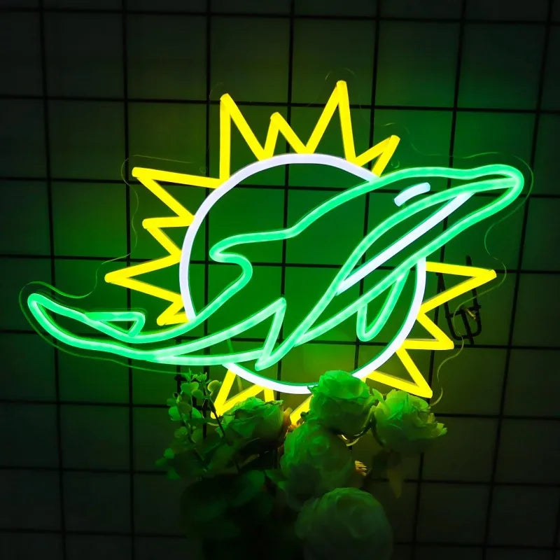 Miami Dolphins Phins Up LED Neon Sign