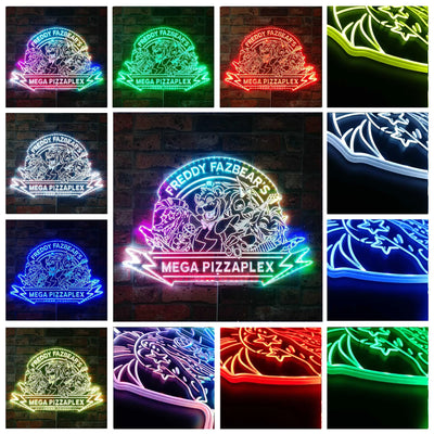 FNAF Freddy Fazbear's Mega Pizzaplex RGB LED Sign