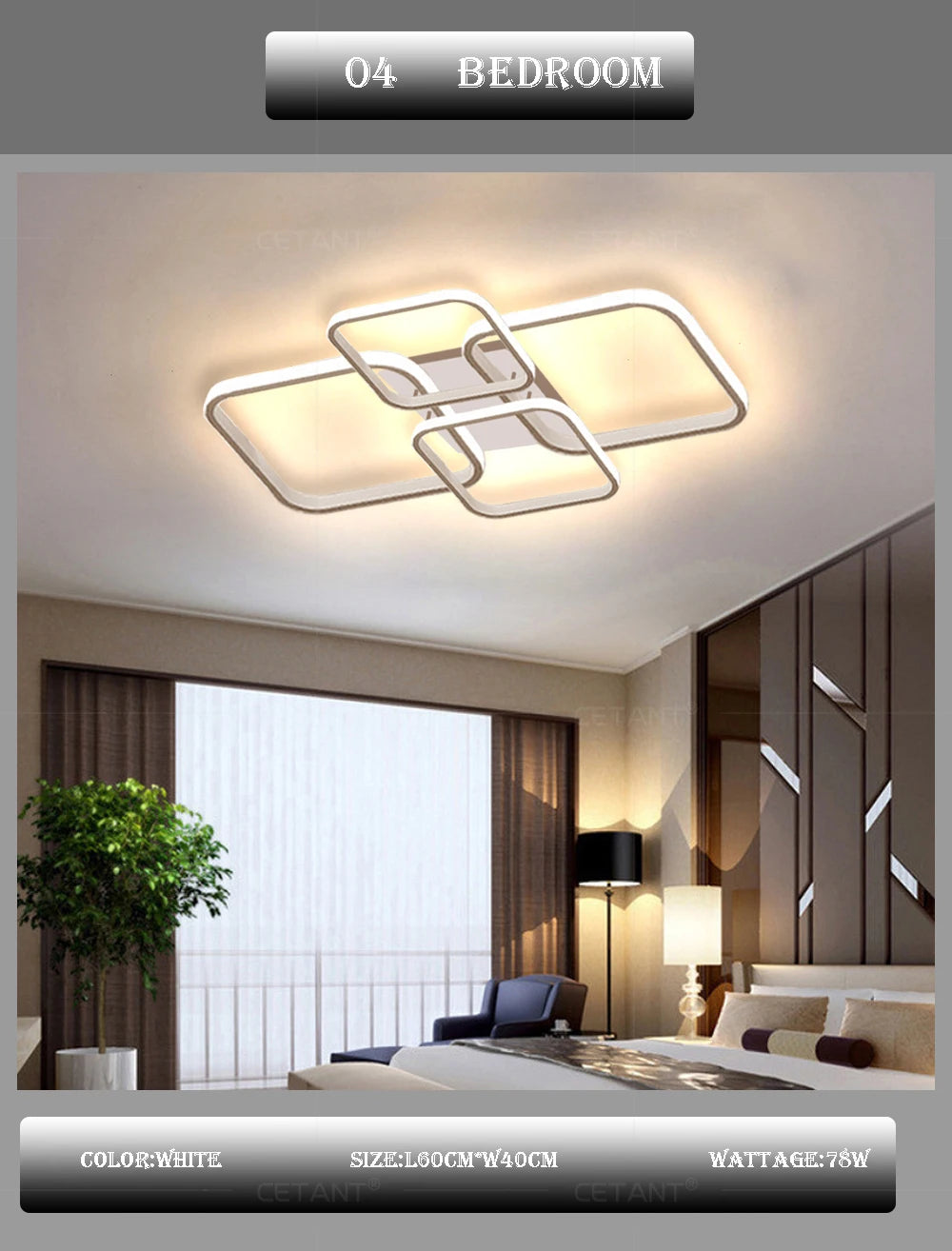 Illumi Modern 4-Ring LED Ceiling Light