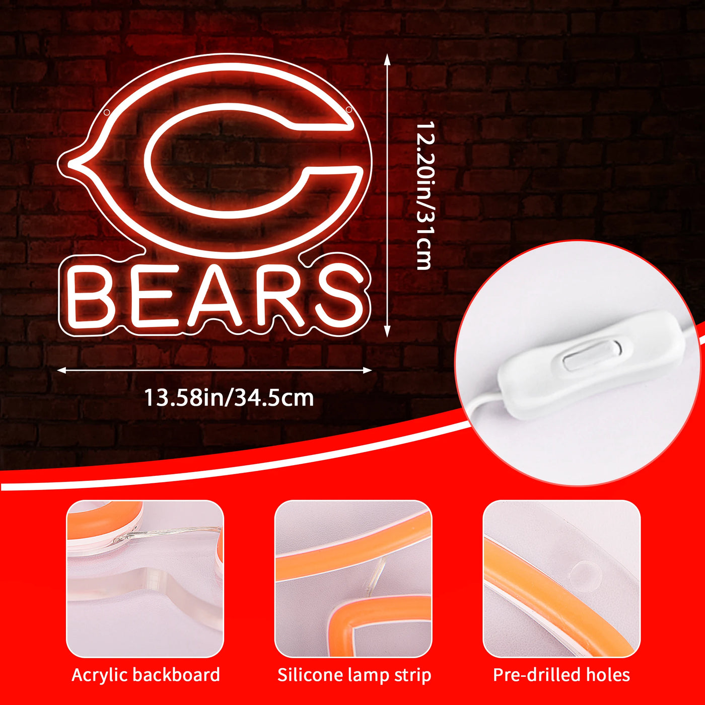 Illumi Chicago Bears Neon LED Sign