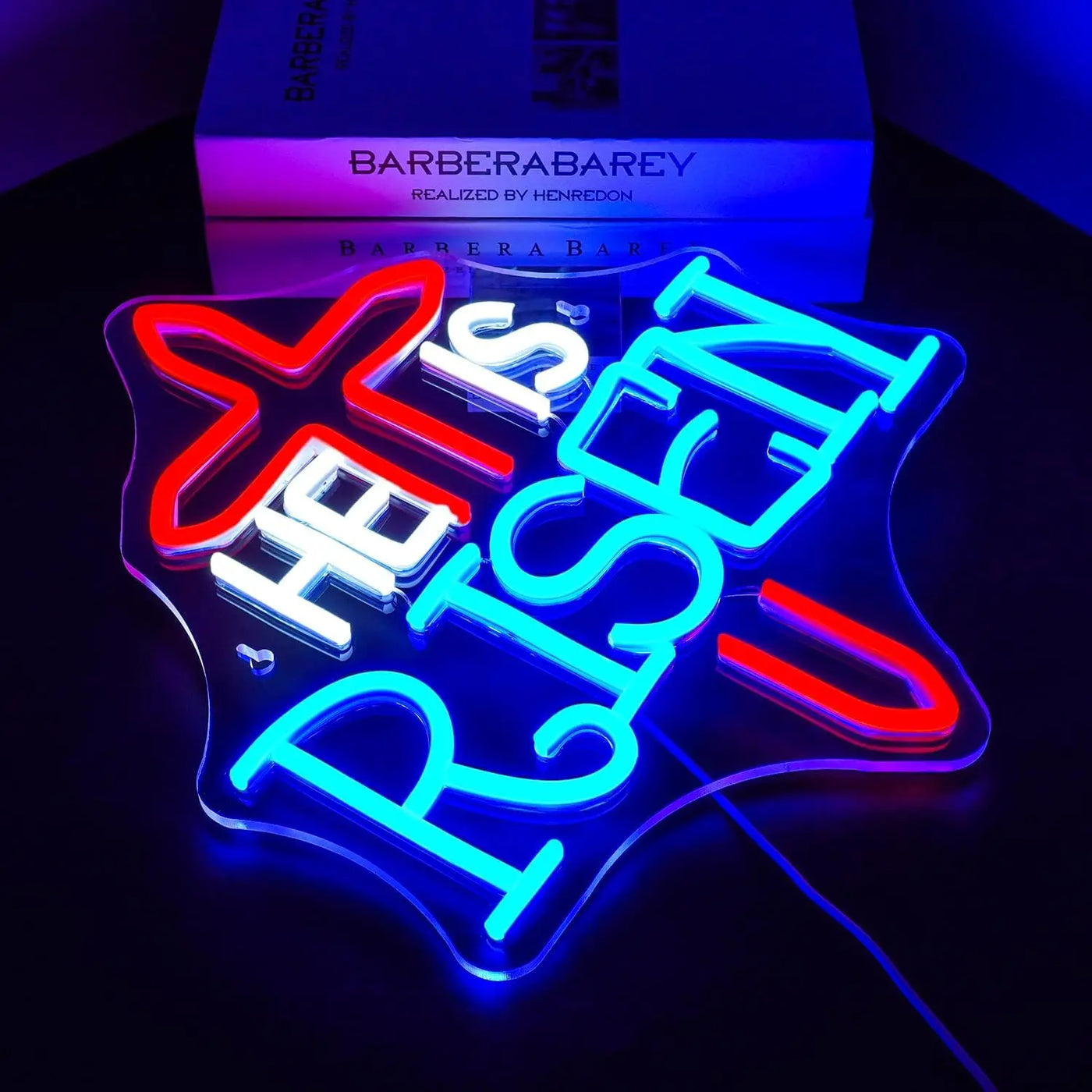 Illumi He Is Risen Cross Neon LED Sign