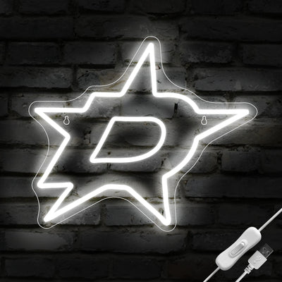 Illumi Dallas Stars White LED Neon Sign