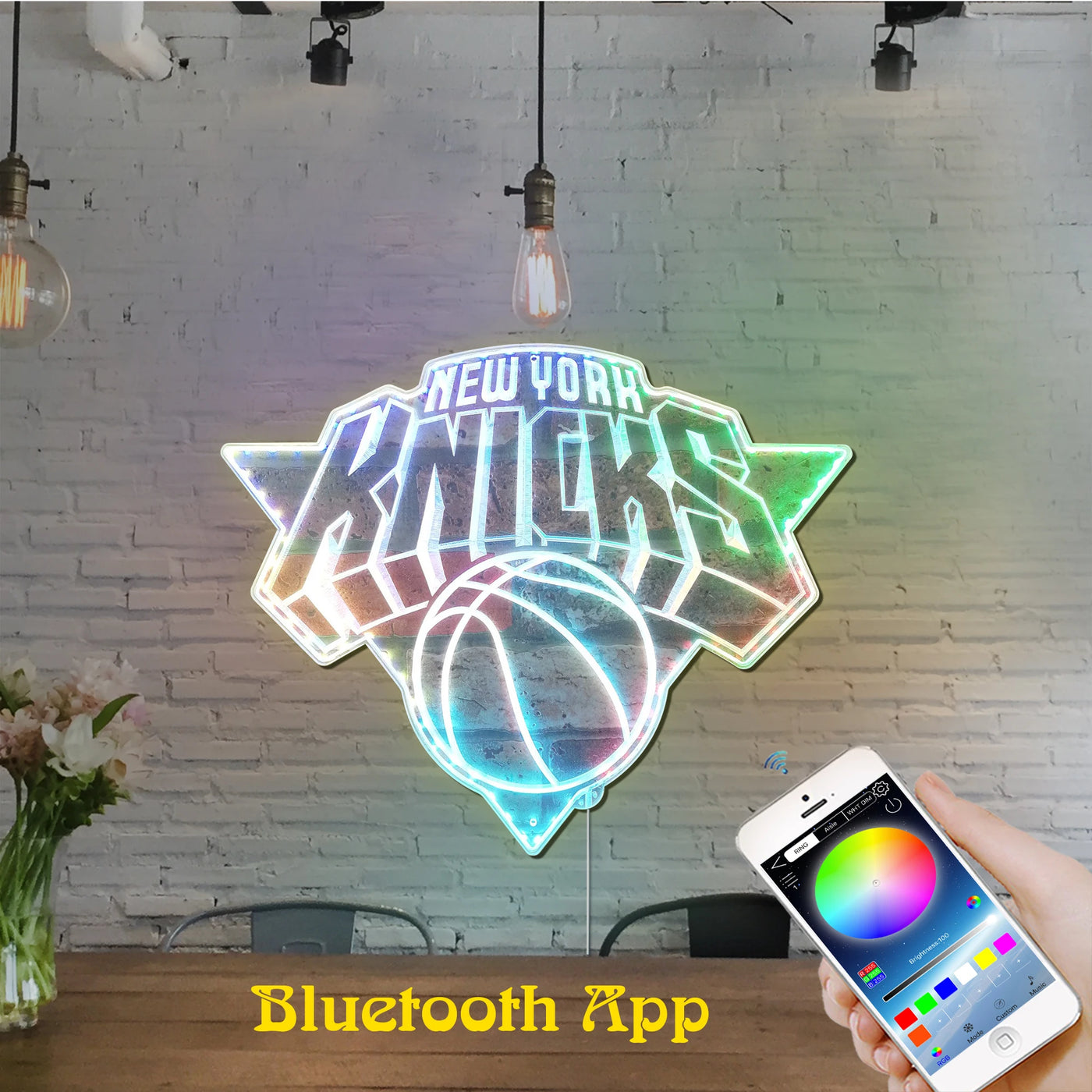 Knicks Sports Bar Dynamic RGB Edge Lit LED Sign