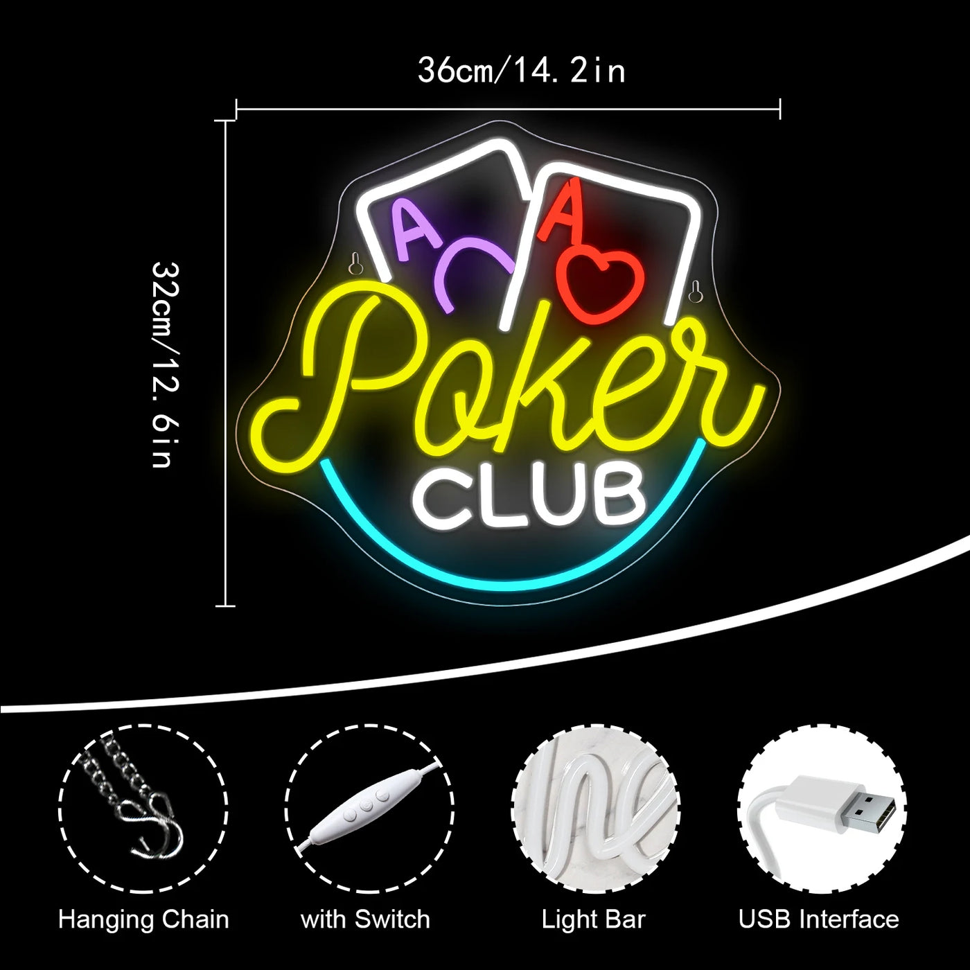 Illumi Poker Club Neon LED Sign