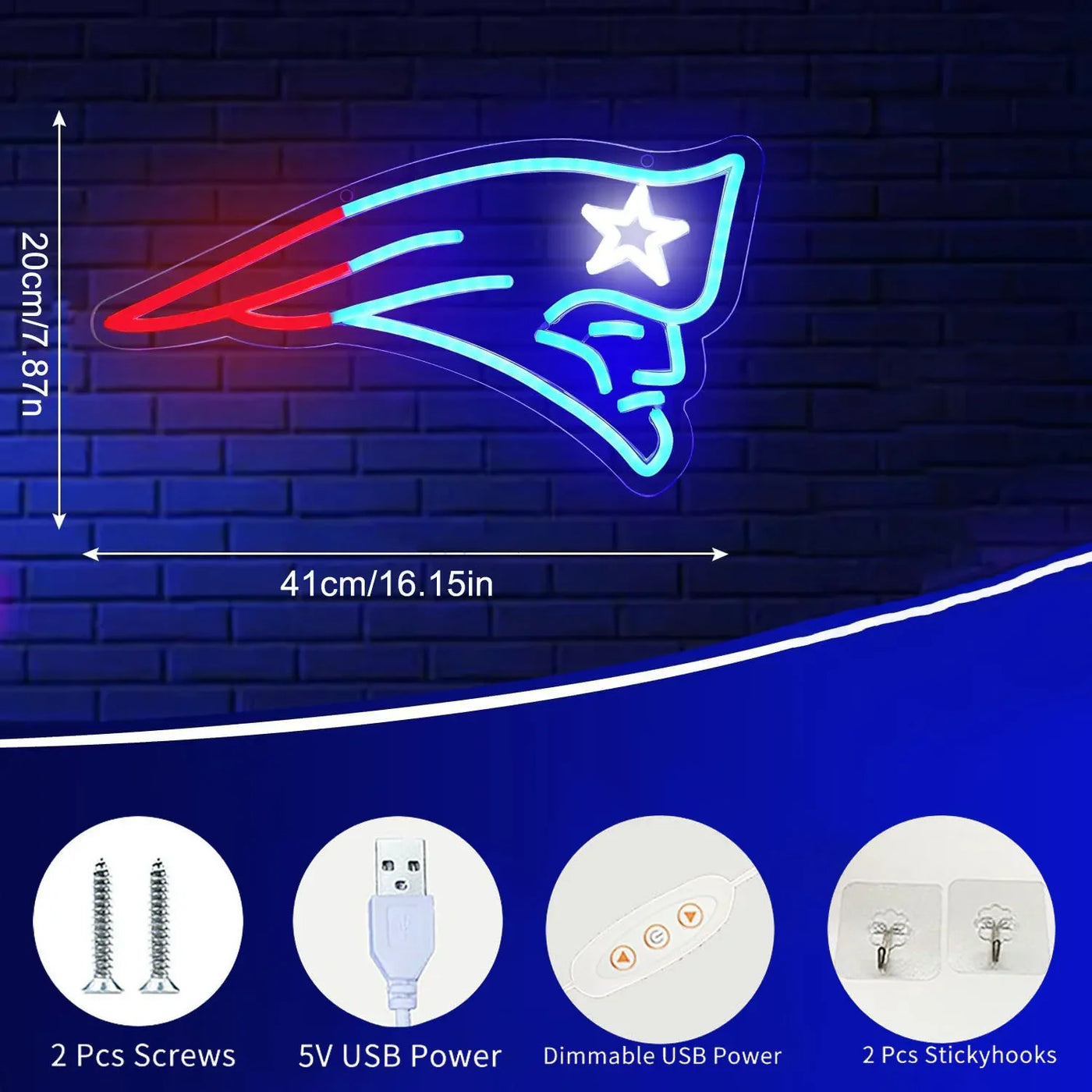 Illumi New England Patriots LED Neon Sign