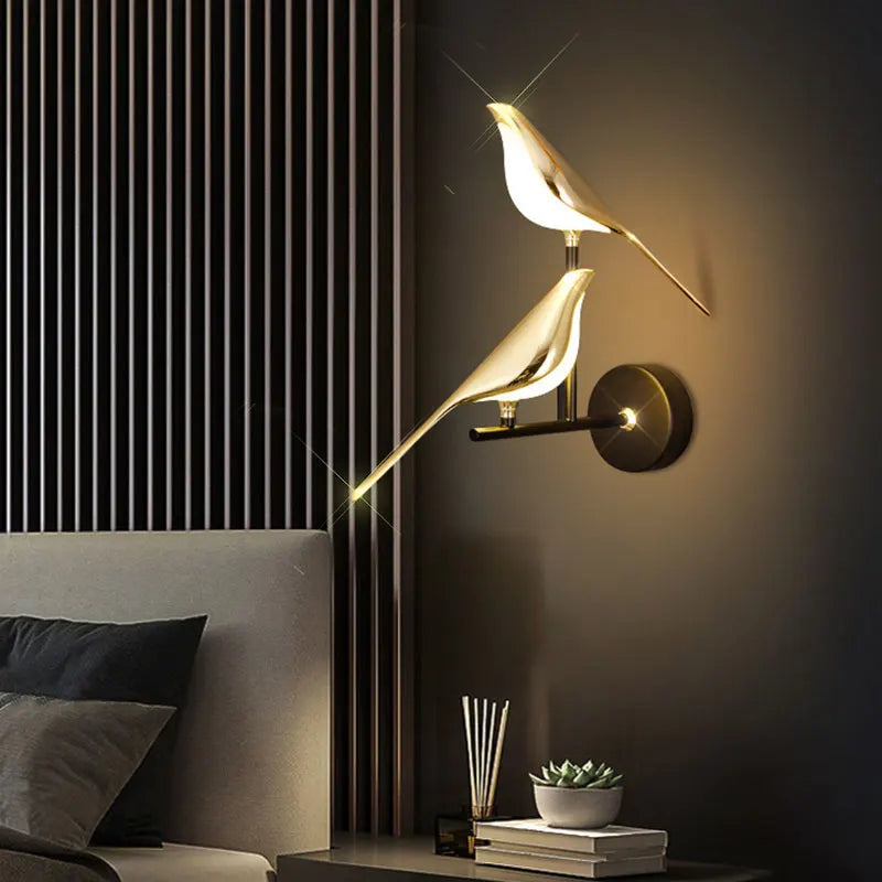 Lumi Nordic LED Golden Bird Wall Lamp