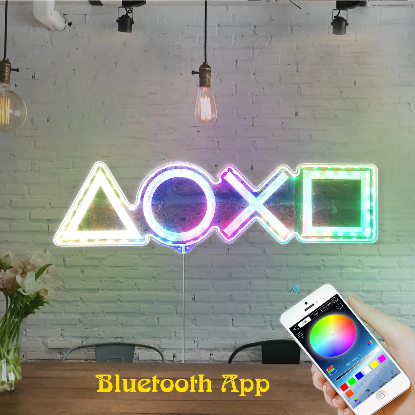 PlayStation Button RGB LED Sign