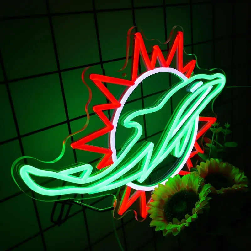 Miami Dolphins Phins Up LED Neon Sign