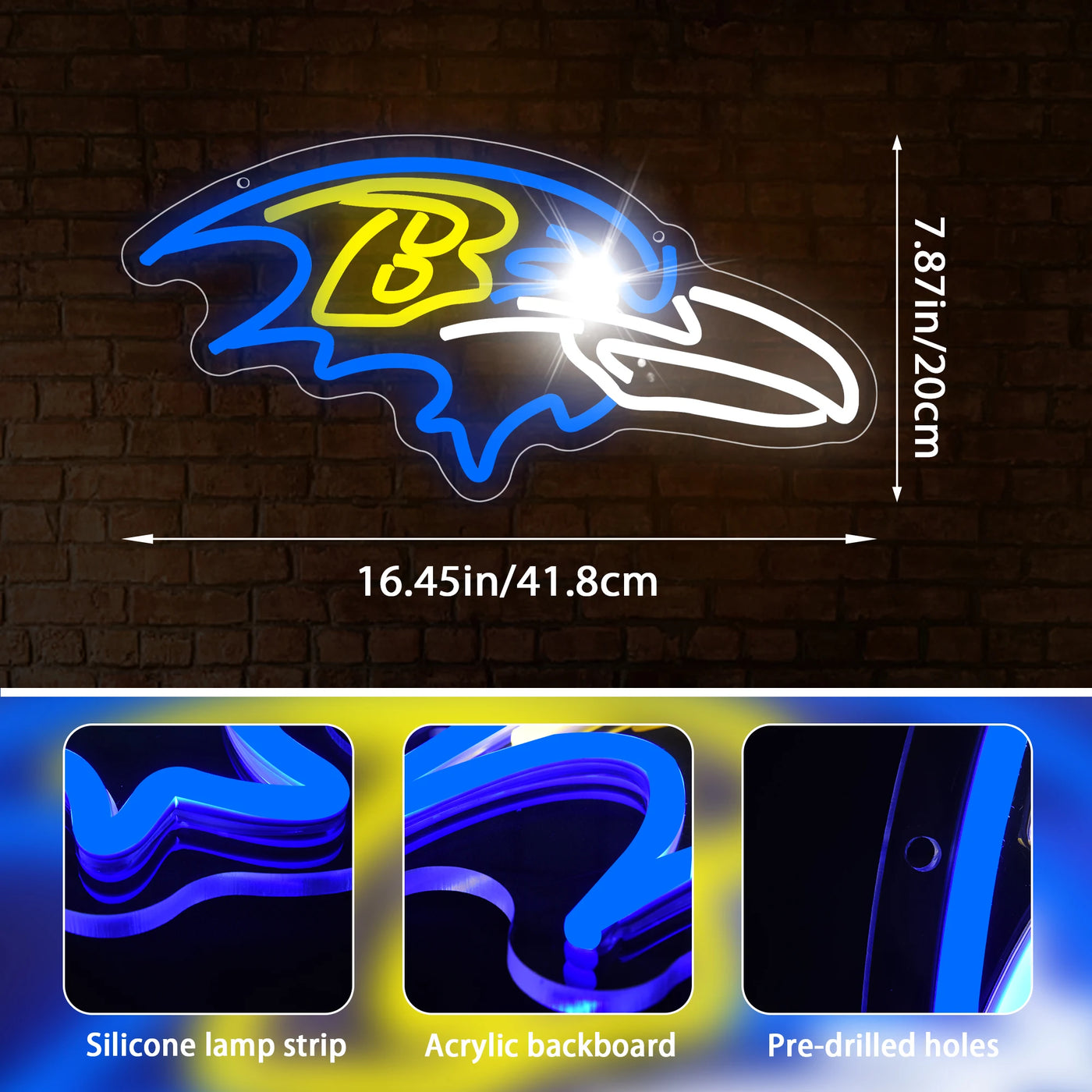 Illumi Baltimore Ravens Small LED Neon Sign