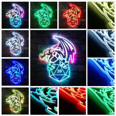 Dungeons & Dragons Dice RGB LED Sign