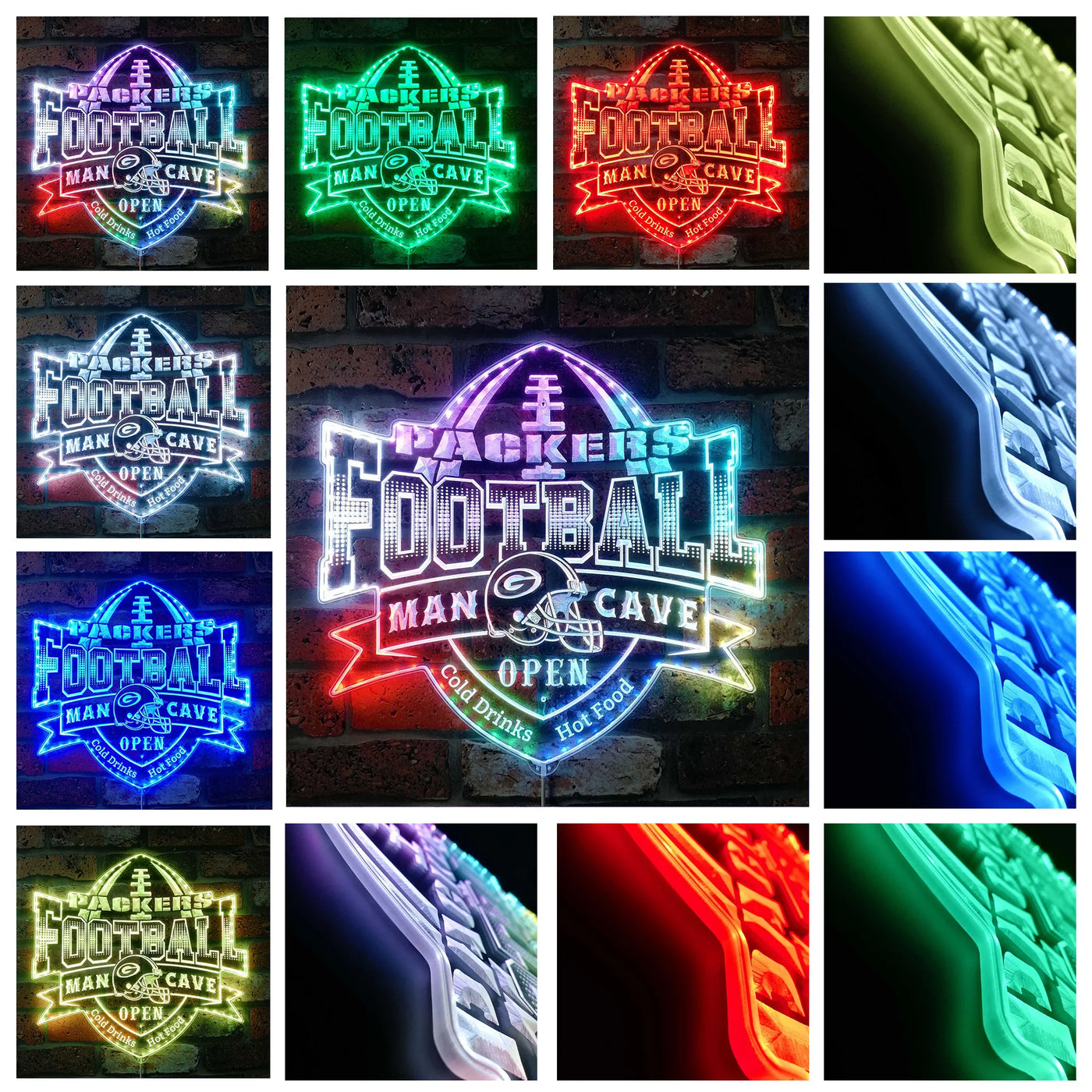 Green Bay Packers Sports Bar RGB LED Sign