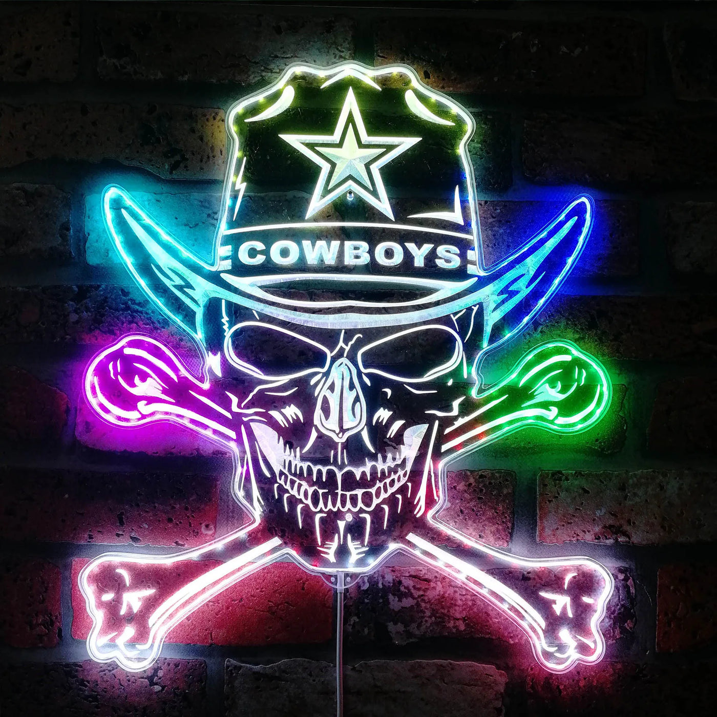 Dallas Cowboys Skully RGB LED Sign