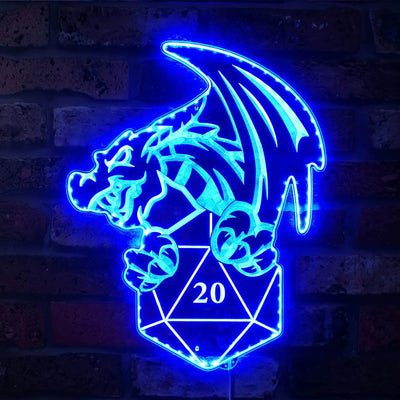 Dungeons & Dragons Dice RGB LED Sign