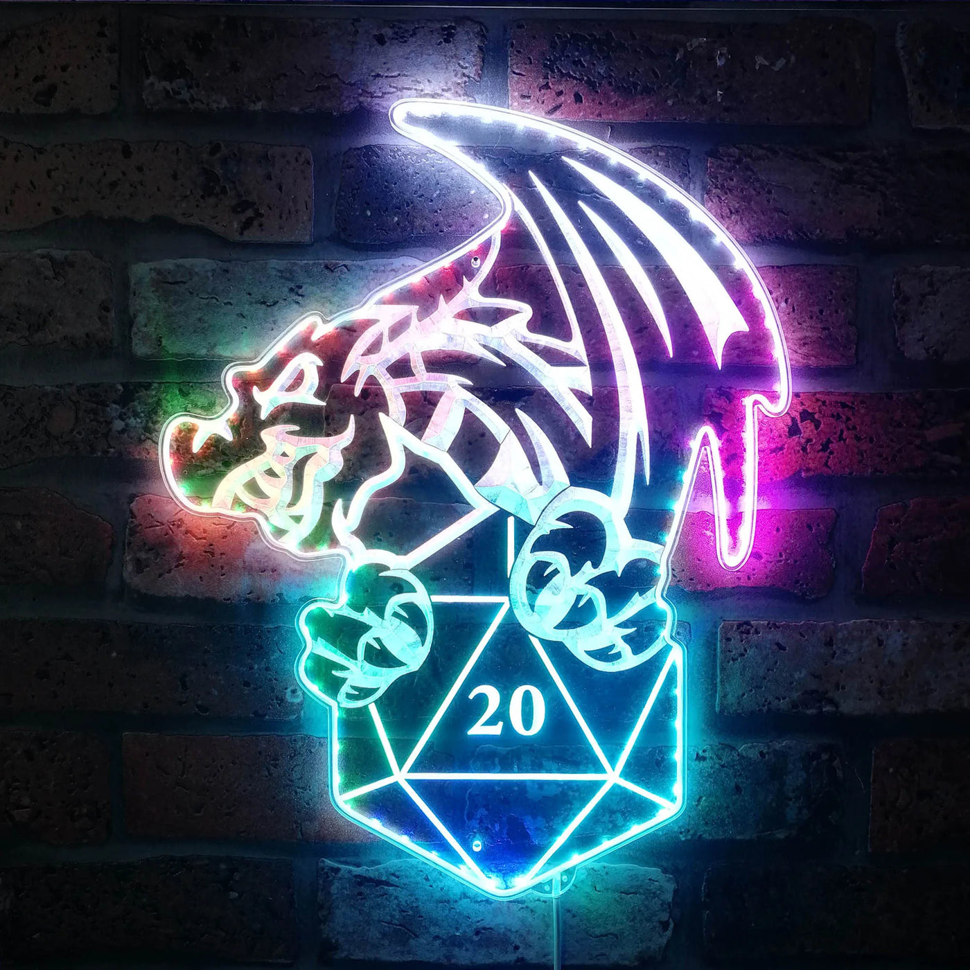 Dungeons & Dragons Dice RGB LED Sign