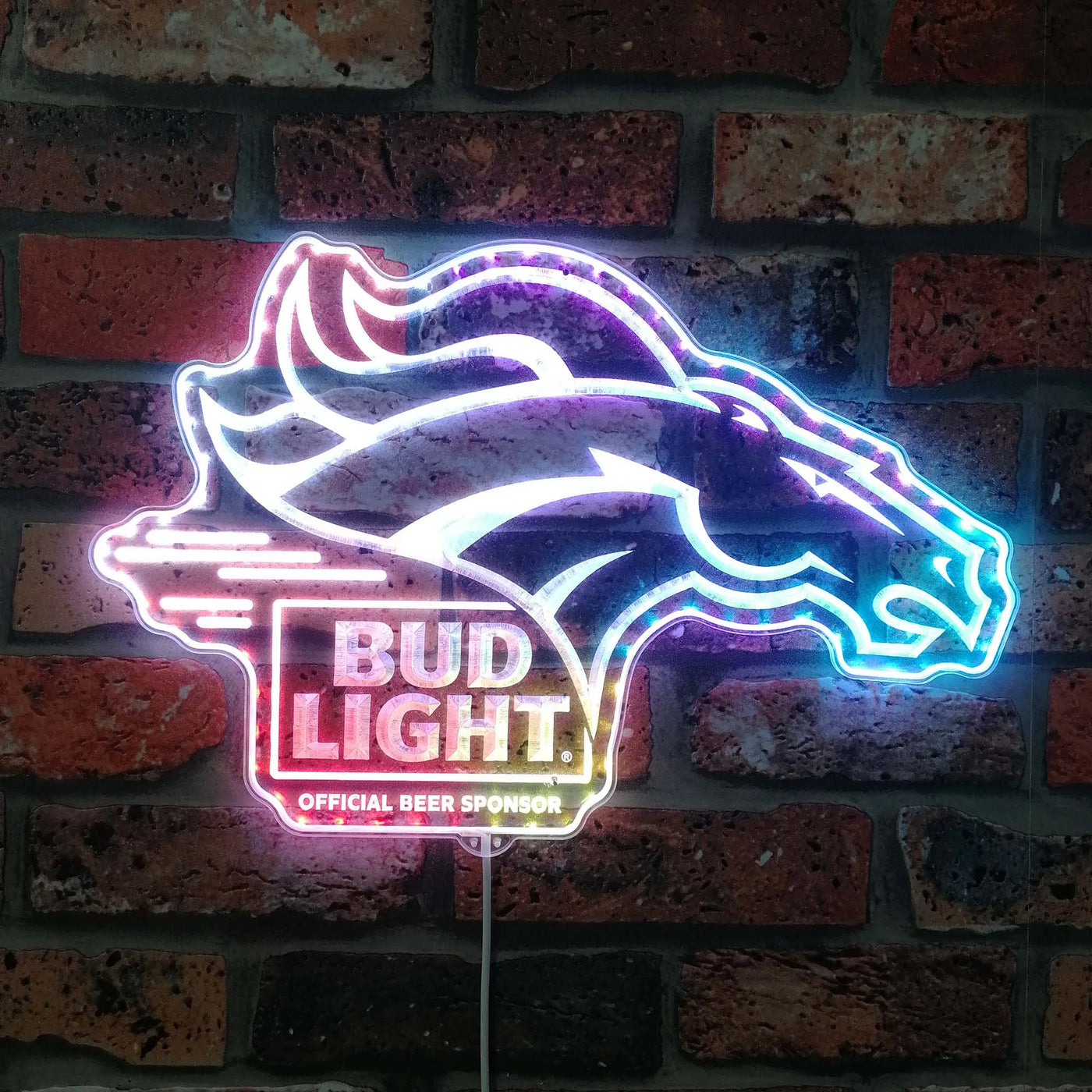 Denver Broncos Bud Light RGB LED Sign