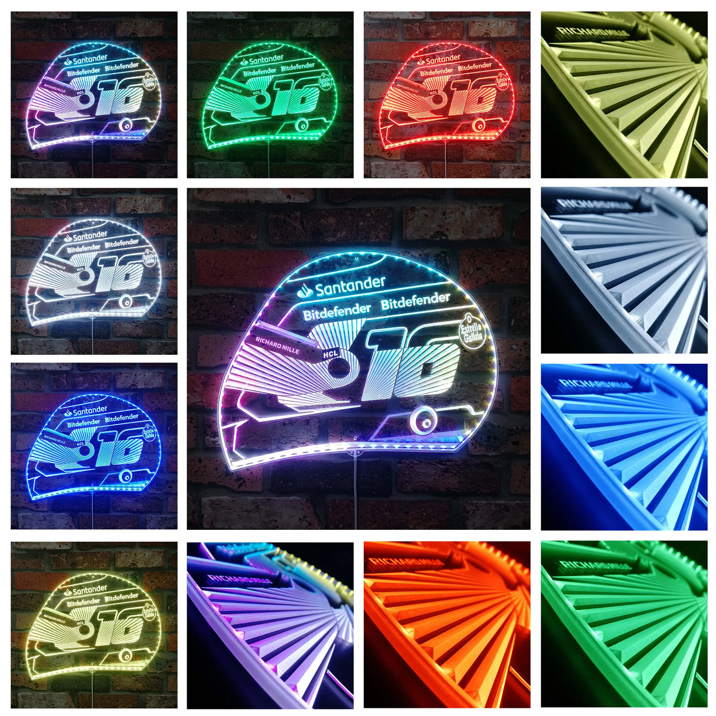 Illumi Richard Mille Motorcycle Helmet RGB LED Sign