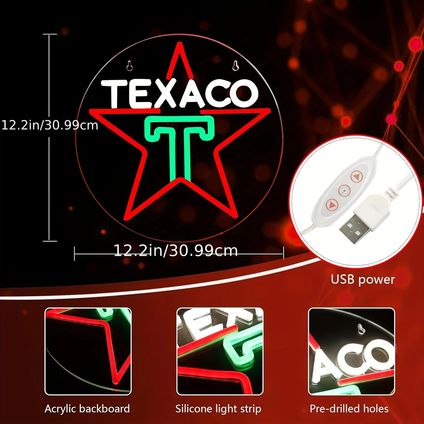 Illumi Texaco Star LED Neon Sign