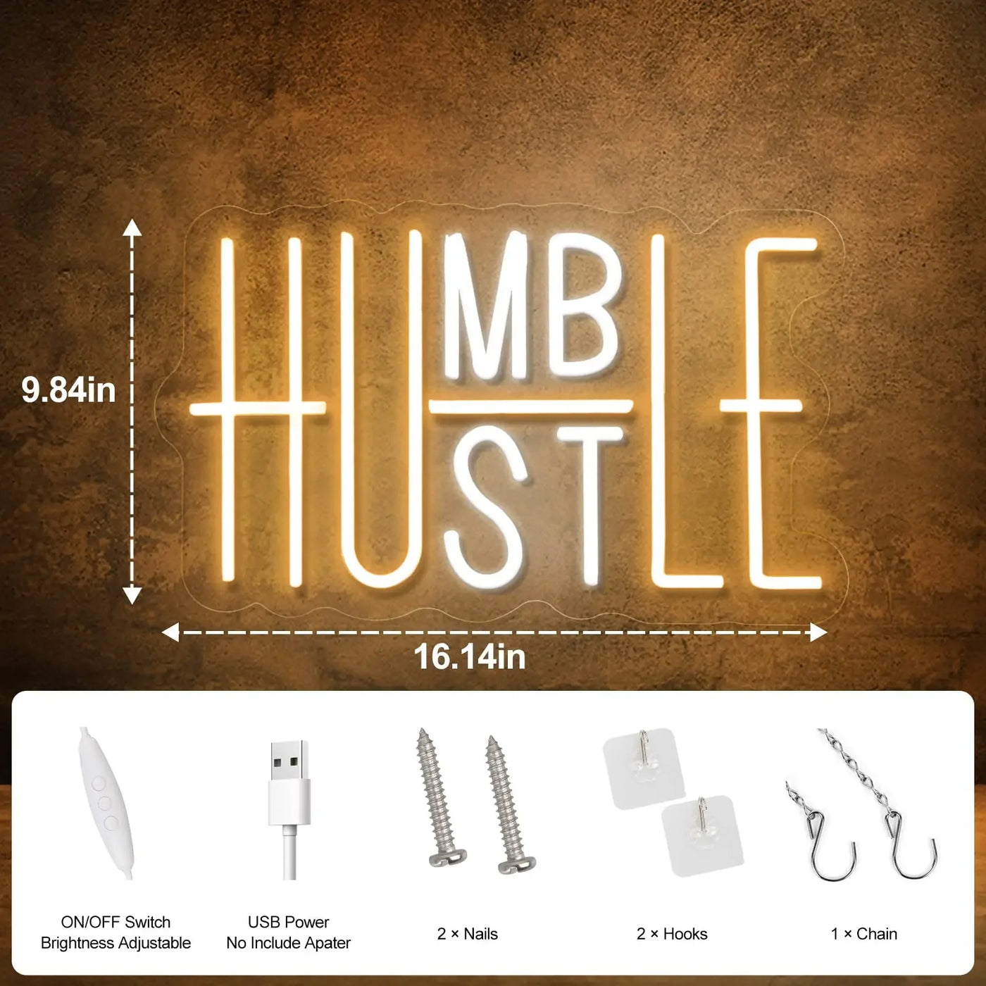 Illumi Humble/Hustle Neon LED Sign