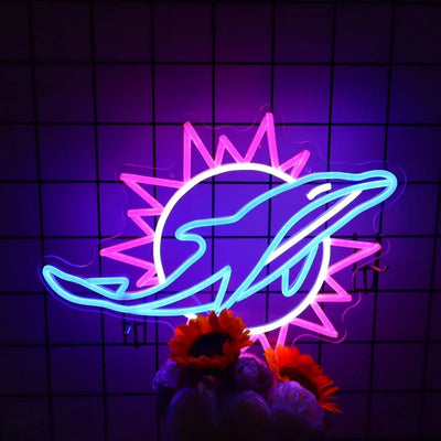 Miami Dolphins Phins Up LED Neon Sign