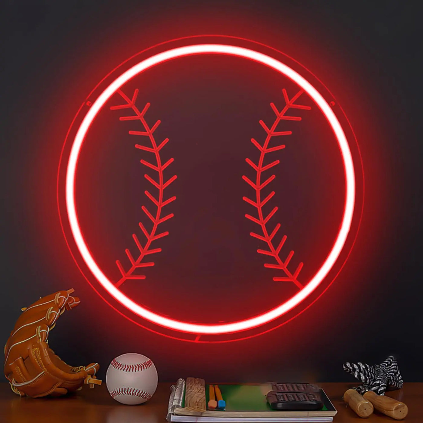 Illumi Red Baseball Neon LED Sign