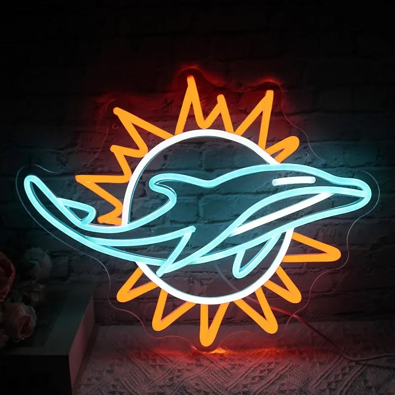 Miami Dolphins Phins Up LED Neon Sign