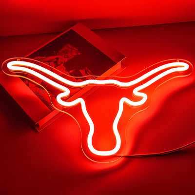 Illumi Hook Em Horns LED Neon Sign