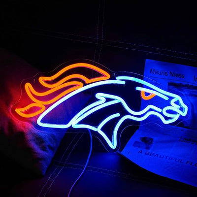 Illumi Denver Broncos Light Blue LED Neon Sign