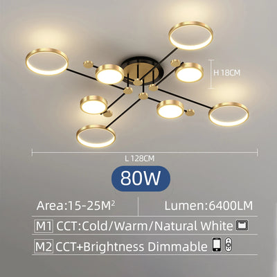 LumiAura Royal Gold LED Chandelier