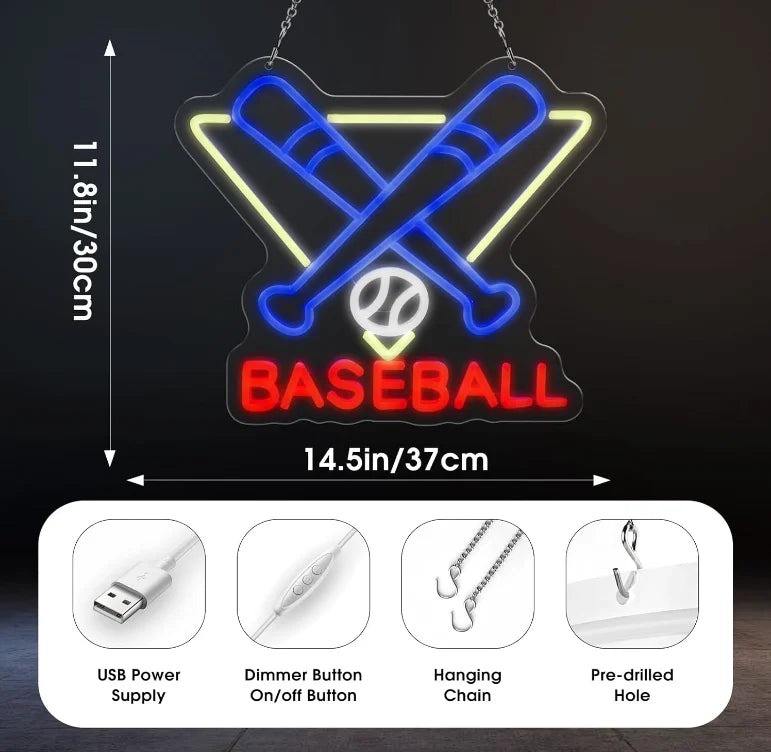 Illumi Baseball Bats LED Neon Sign