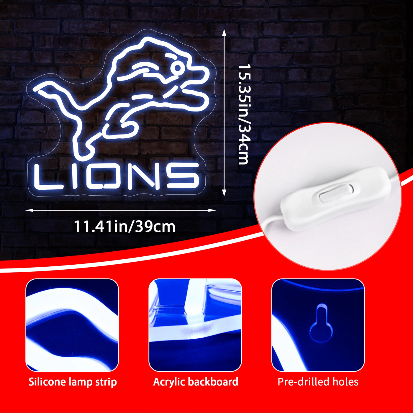 Illumi Detroit Lions LED Neon Sign