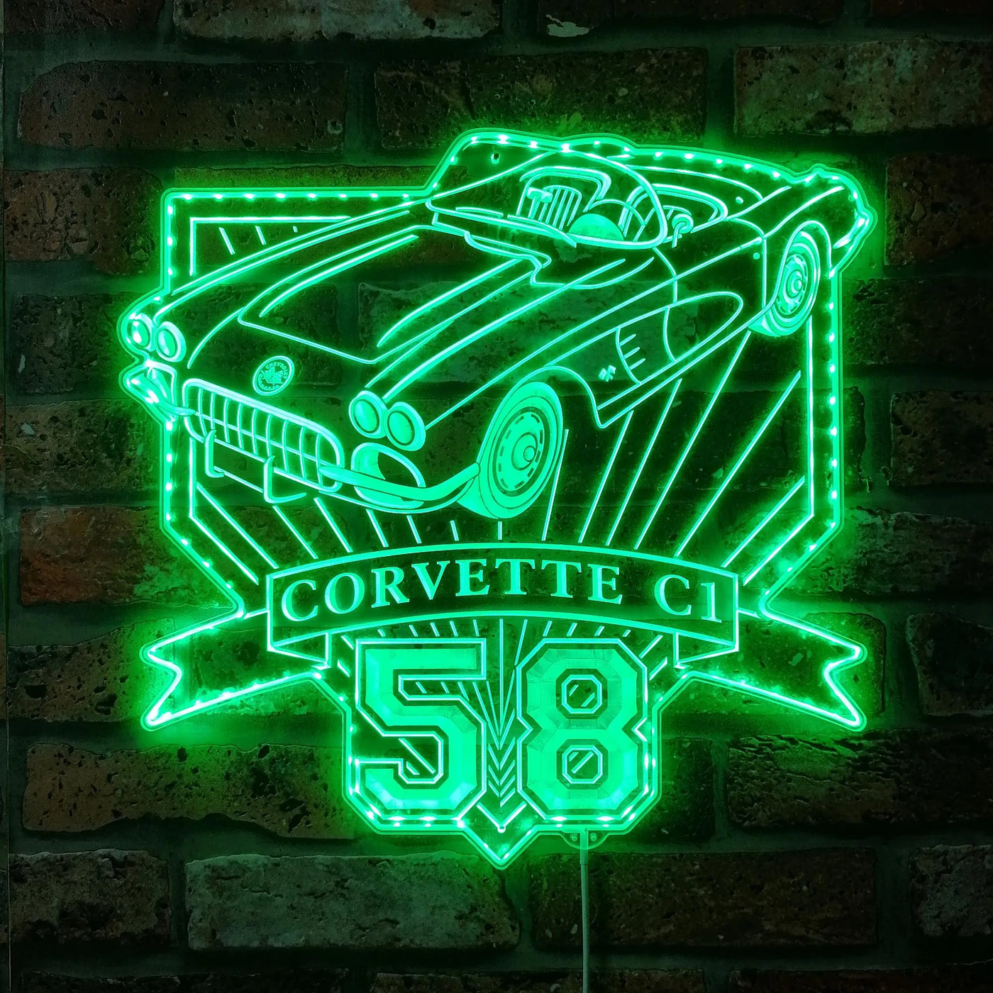 Illumi '58 Corvette C1 RGB LED Sign