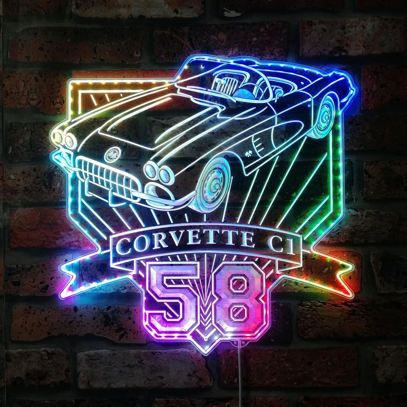 Illumi '58 Corvette C1 RGB LED Sign