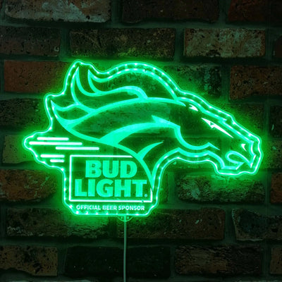 Denver Broncos Bud Light RGB LED Sign