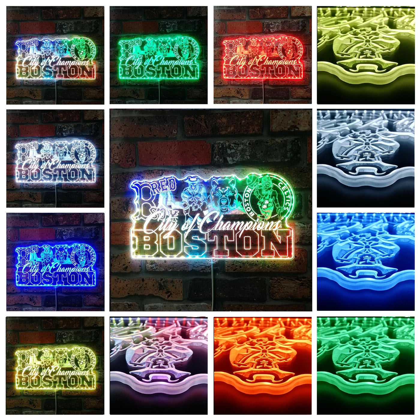 Boston City of Champions RGB LED Sign