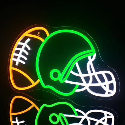 Illumi Football & Green Helmet Neon LED Sign