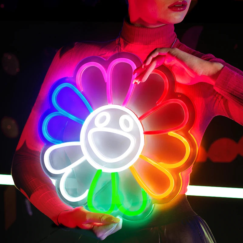 Illumi Rainbow Sunflower Neon LED Sign