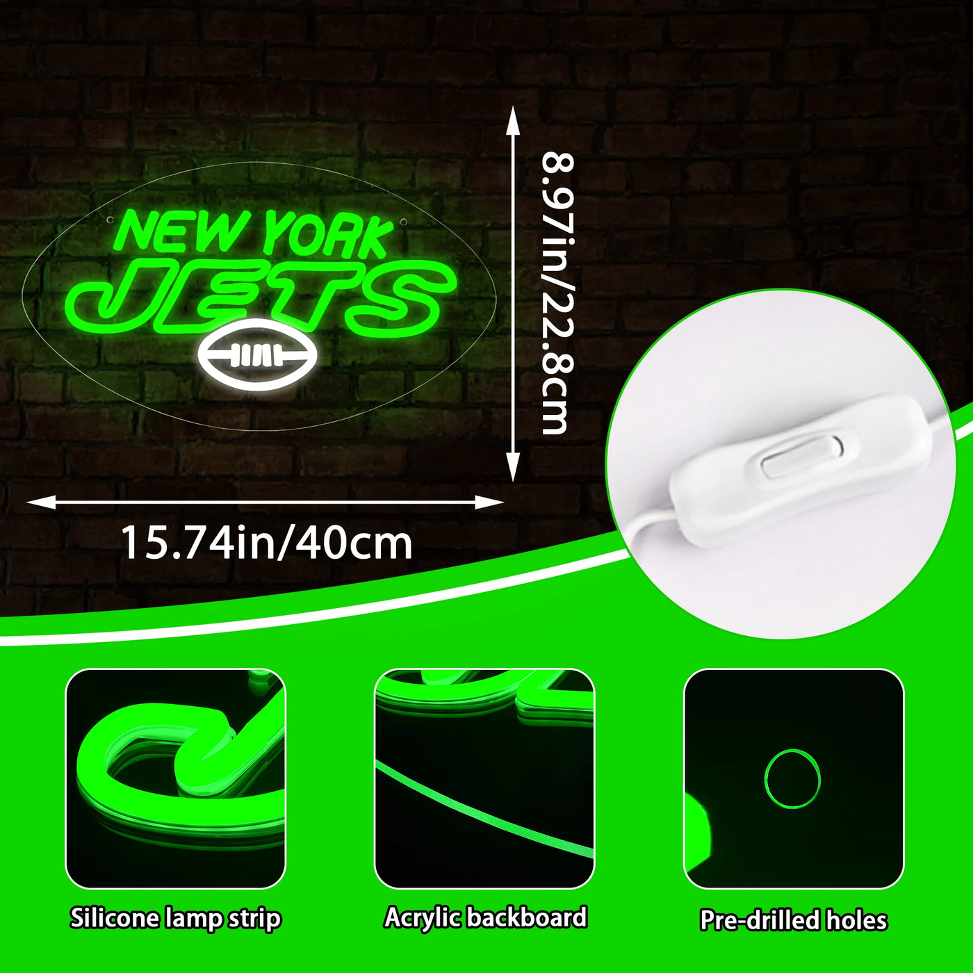 Illumi New York Jets Neon LED Sign