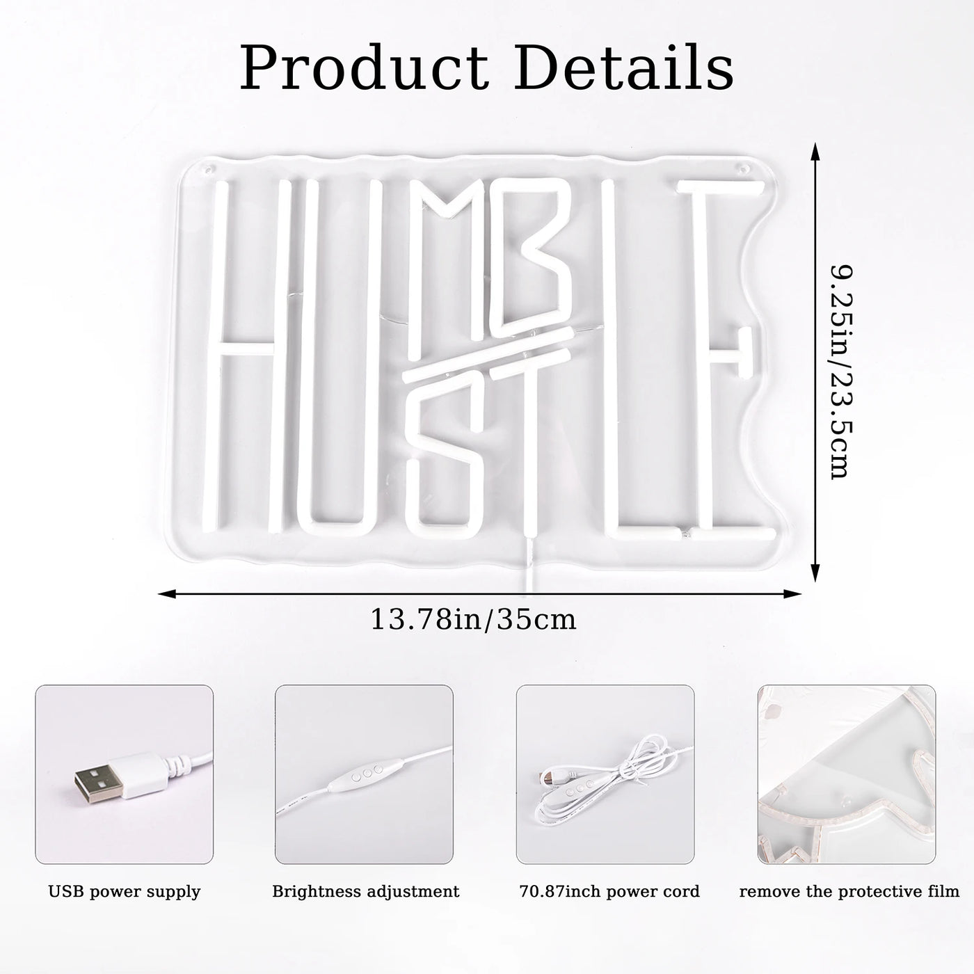 Illumi Hustle/Humble Neon LED Sign