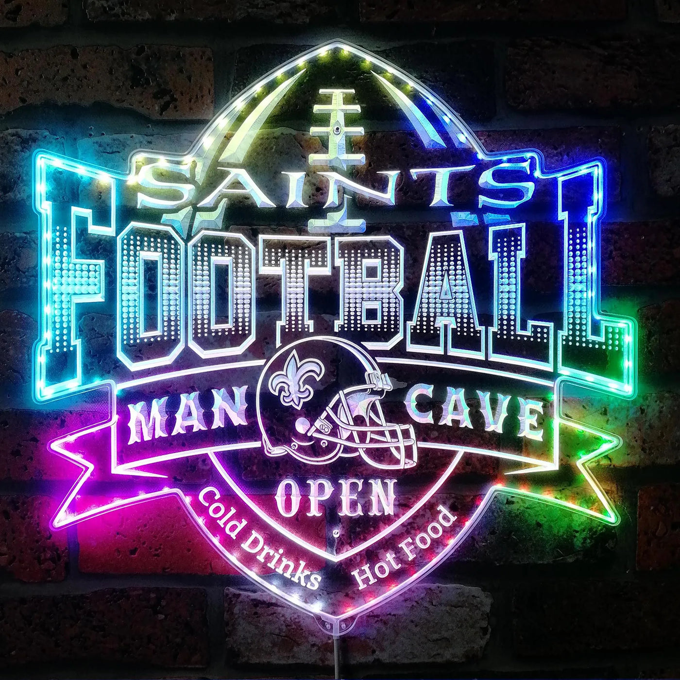 New Orleans Saints Sports Bar RGB LED Sign