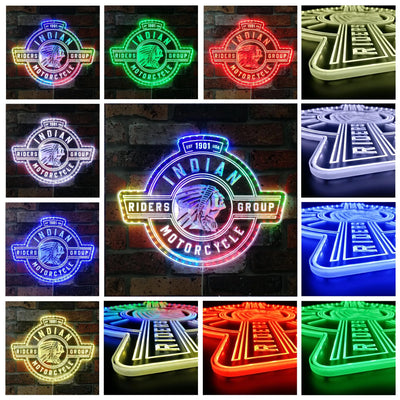 Illumi Indian Motorcycle Riders Group RGB LED Sign