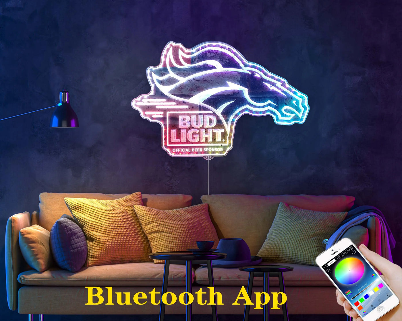 Denver Broncos Bud Light RGB LED Sign