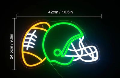 Illumi Football & Green Helmet Neon LED Sign